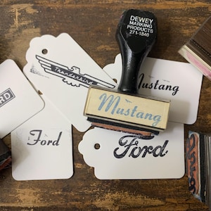Vintage wood rubber stamp Vintage Car wood Stamp for Journaling Car Brand Ford wood stamp for art Projects Mustang Stamp Thunderbird Stamp