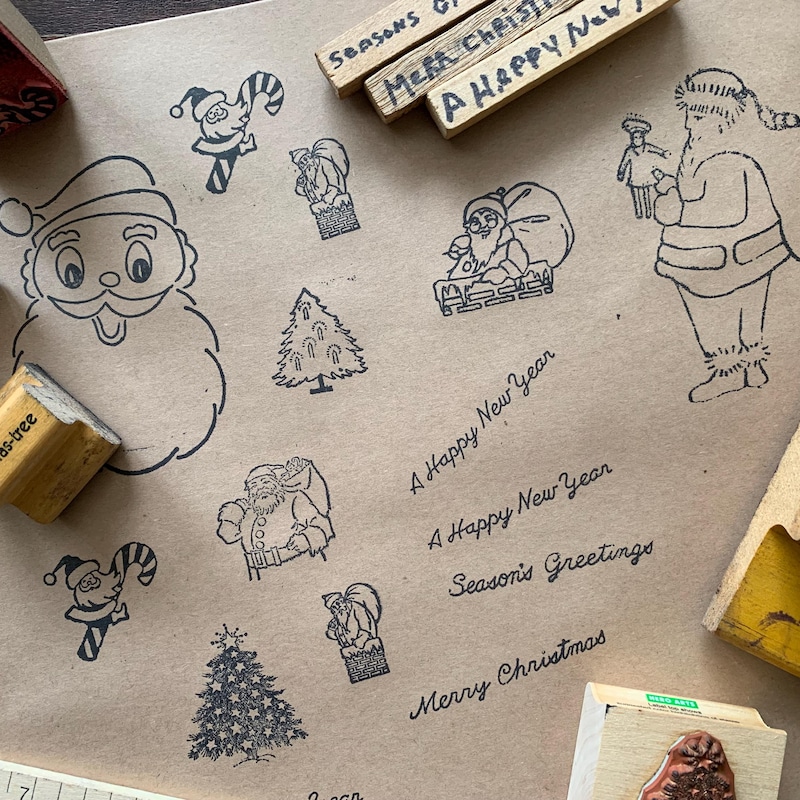 Santa Rubber Stamp - Etsy
