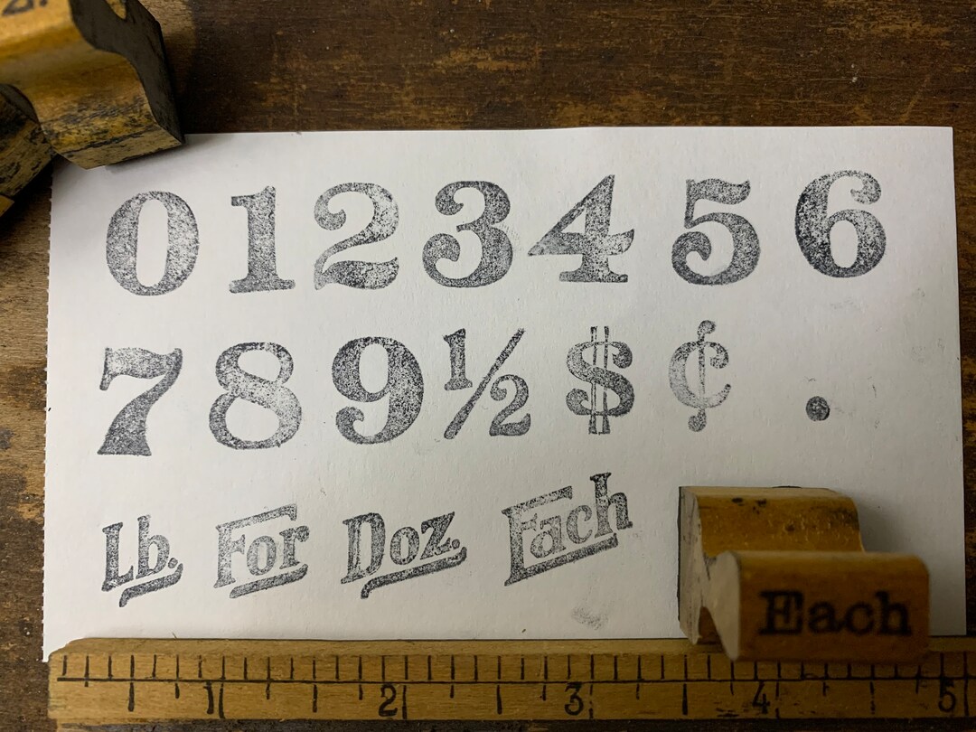 Vintage Wood Stamp Number Set Stamps for Craft Scrapbooking Etsy