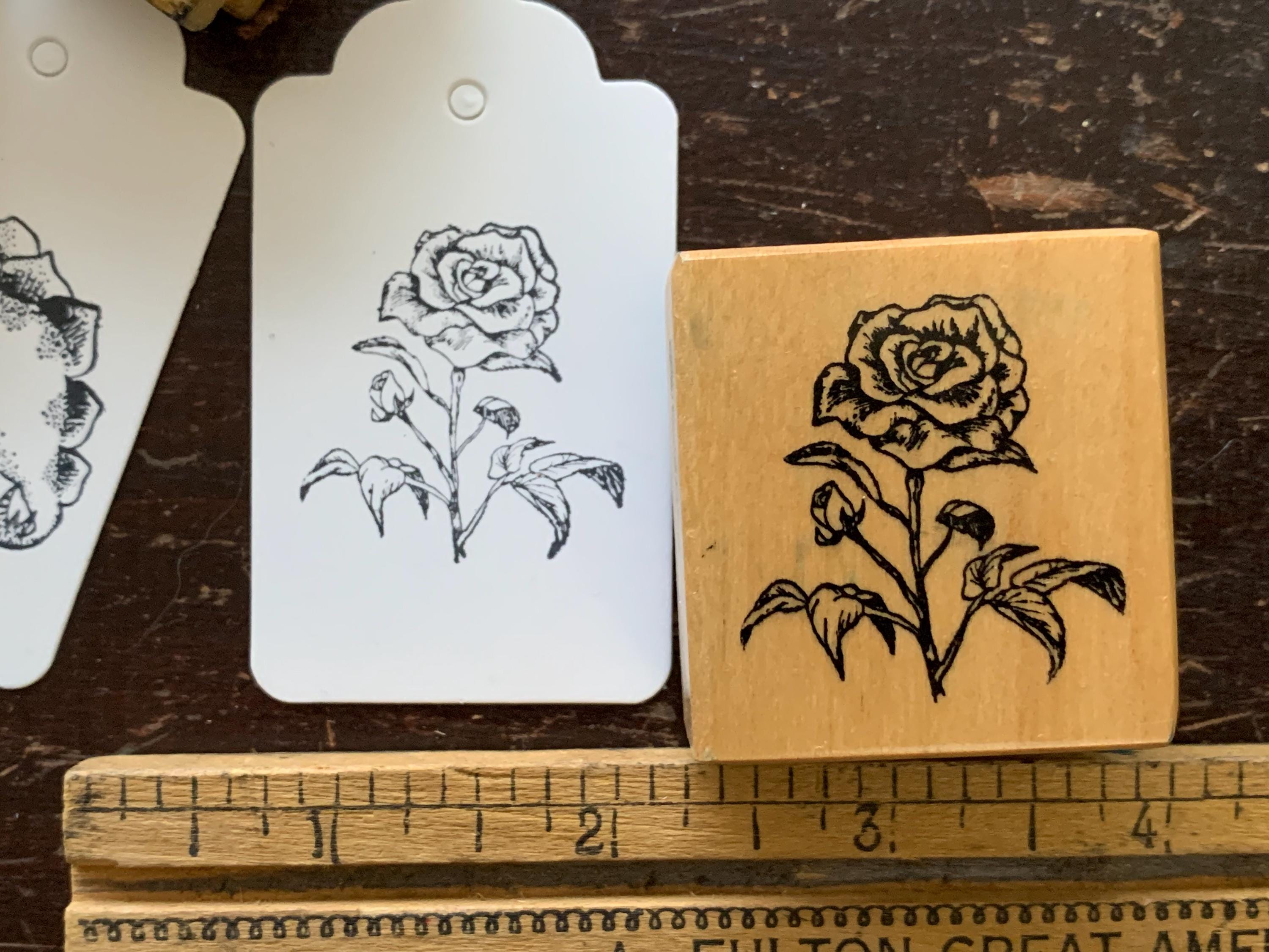 Rustic Stamps Vintage Farm Animal Stamp Wood Handled Rubber Stamp for Crafting Card ...