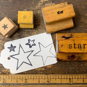 Vintage Wood Rubber Stamp Vintage Shape Stamp Vintage Star Stamp for Crafting Rubber Stamp for Card making and Journaling Art Projects