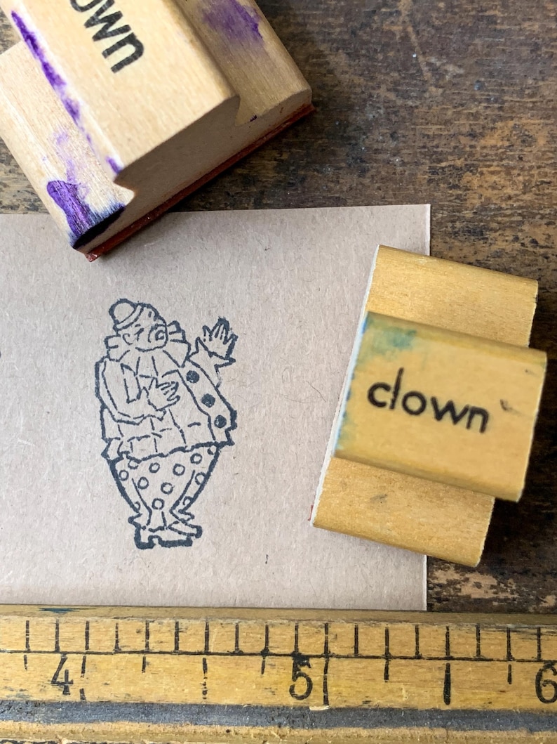Vintage Circus Stamp Wood Handled Rubber Stamp for Crafting Card Making ...