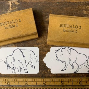 Vintage bizon buffelhouten stempel Vintage dierenrubberstempel Vintage educatieve stempel voor knutselen Kaarten maken Bullet Journaling stempel tags