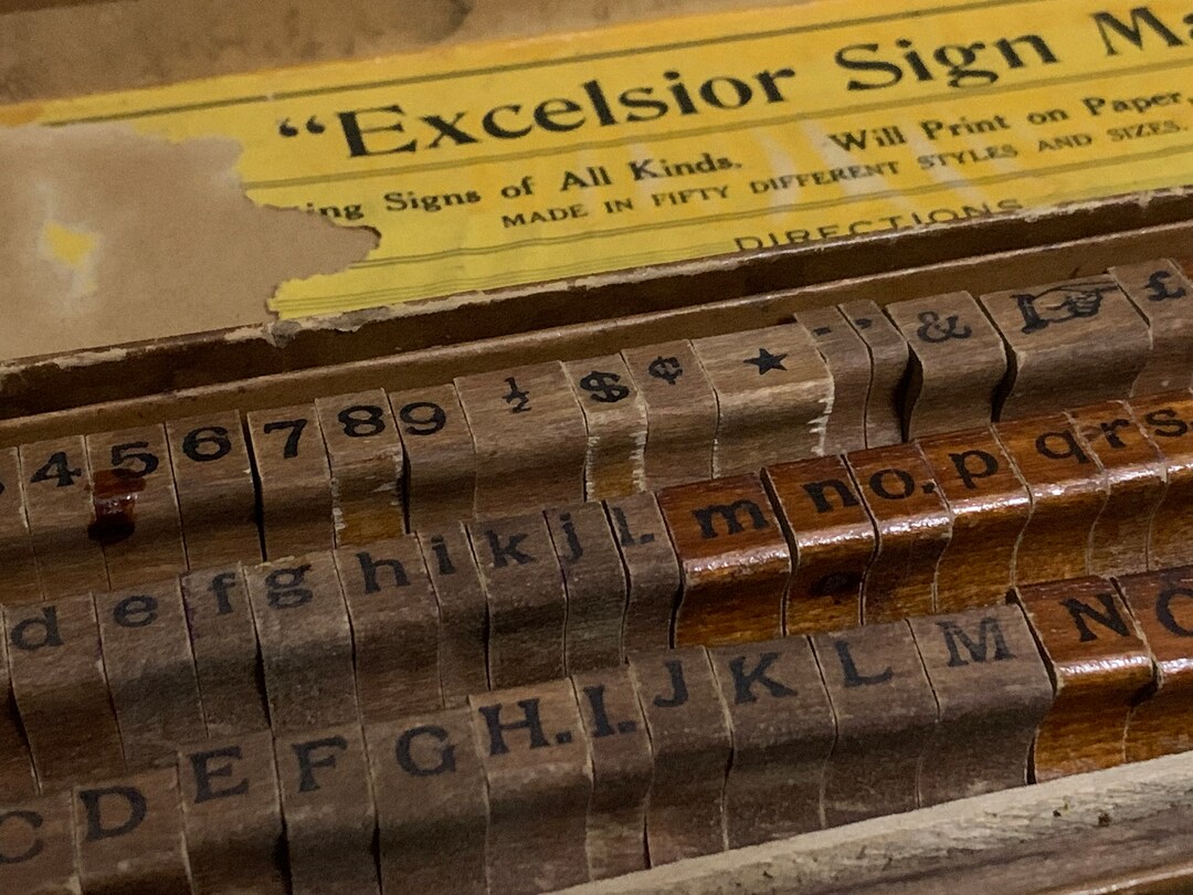 Vintage Wood Stamp Alphabet Set Stamps for Craft Scrapbooking Etsy