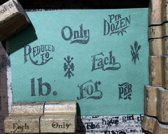 Sello de madera antiguo con símbolo de flor de dedo señalador, sellos para manualidades, scrapbooking, proyectos de arte con bloques de madera antiguos, impresiones de letras antiguas