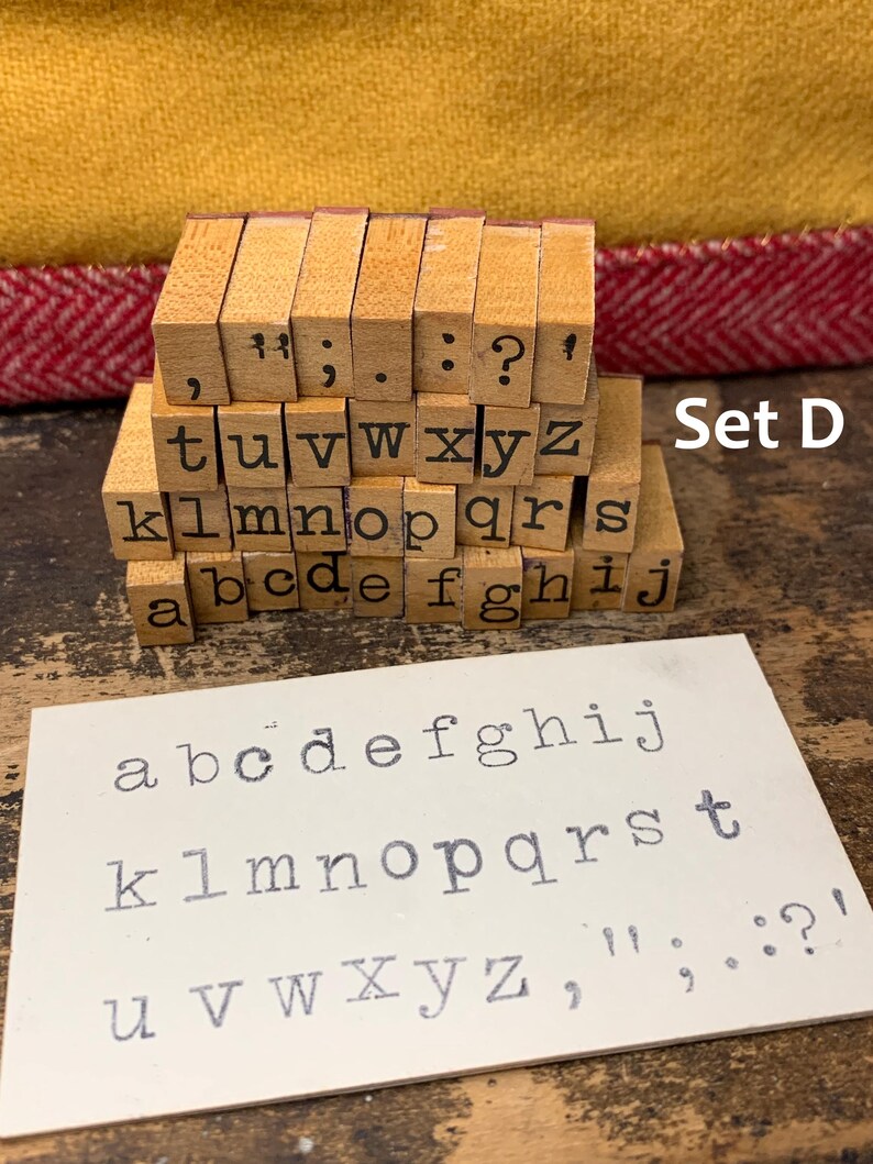 A-Z Vintage Wood Stamp ABC Lettering Stamps for Craft Scrapbooking Old ...