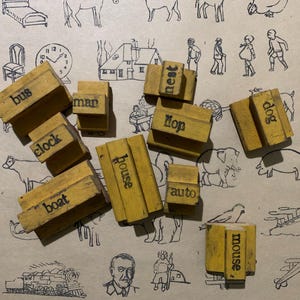 Tampon vintage animal de la ferme Tampon en caoutchouc avec manche en bois Artisanat fabrication de cartes-cadeaux Bullet Journal Oie Cheval Âne Personnes Singe Fille Lapin Tampon