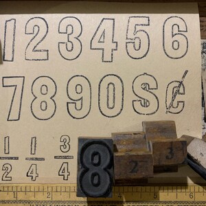 Vintage Holz Stempel umrissen Zahlenstempel zum Basteln Scrapbooking altes Holzblock Kunst Projekt Lettering Prints Schild Marker von The Art