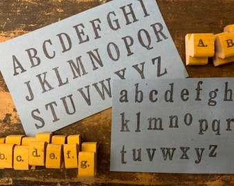 A-Z Vintage wood stamp ABC Lettering Stamps for Craft scrapbooking old vintage wood block art projects Vintage Word Stamps Creative Play
