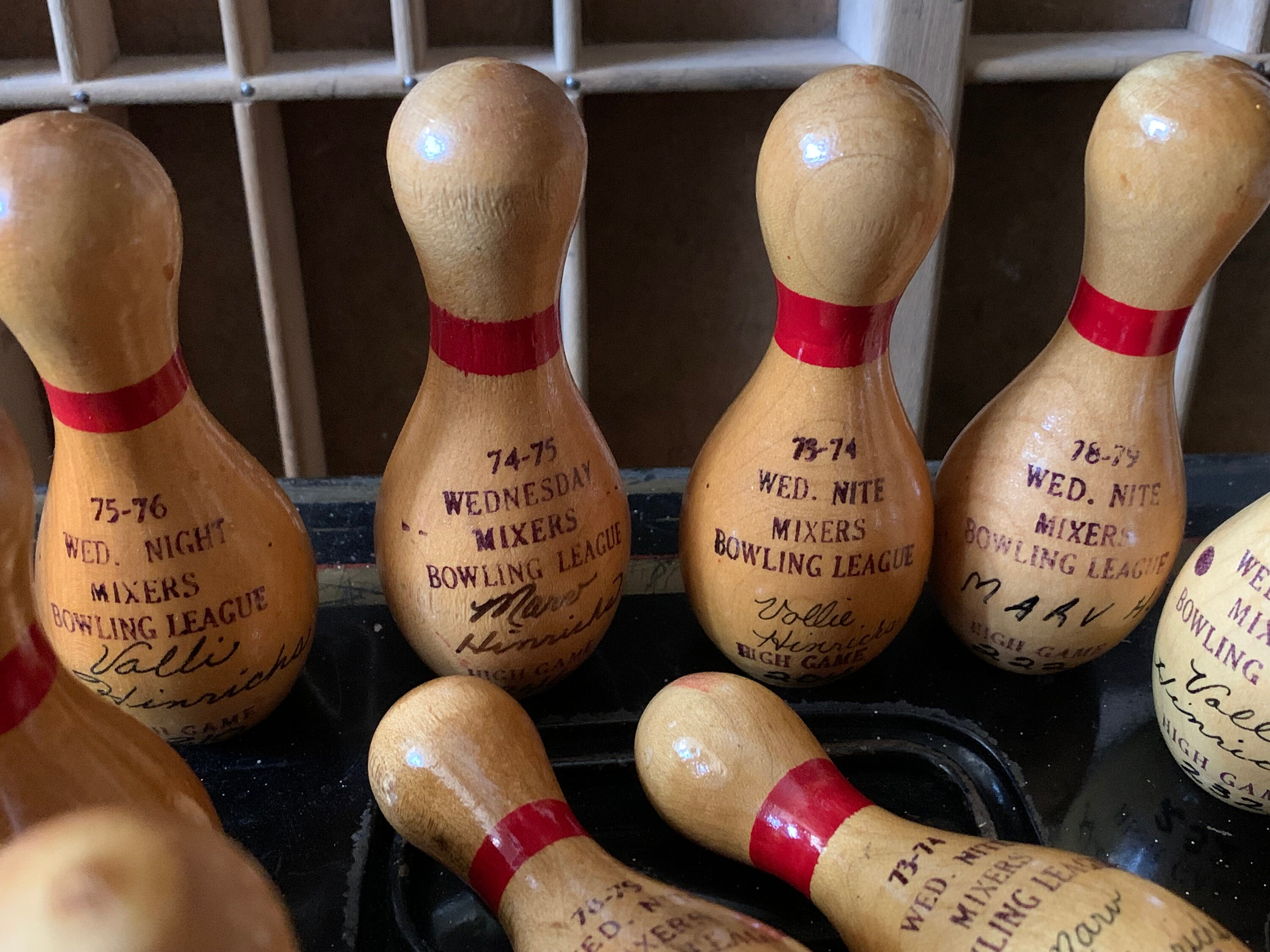 Vintage Bowling Pin Awards Trophies Vintage Wooden Bowling Pins Old