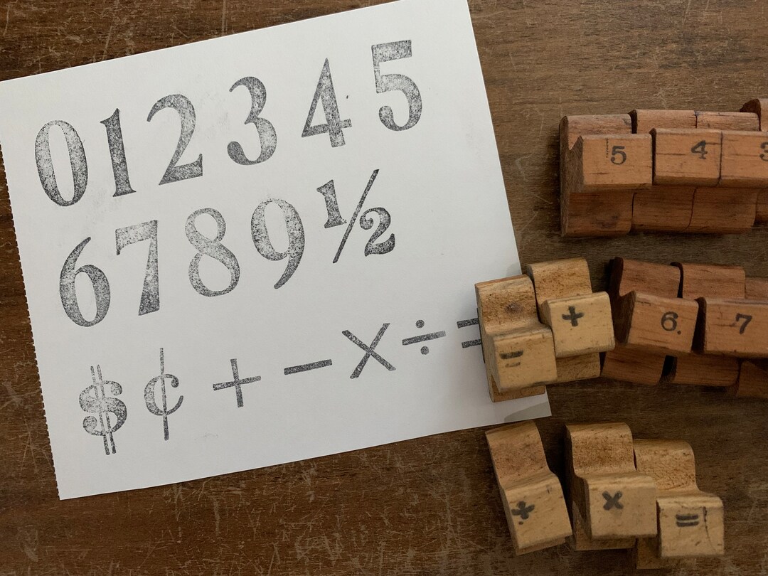 Vintage Wood Stamp Number Stamps Set for Craft Scrapbooking Etsy