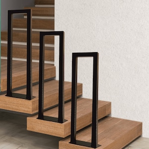 1-1/2&quot;x 1-1/2&quot; modern iron stair railing, grab bar bracket, handrail for stairs, handrail for steps