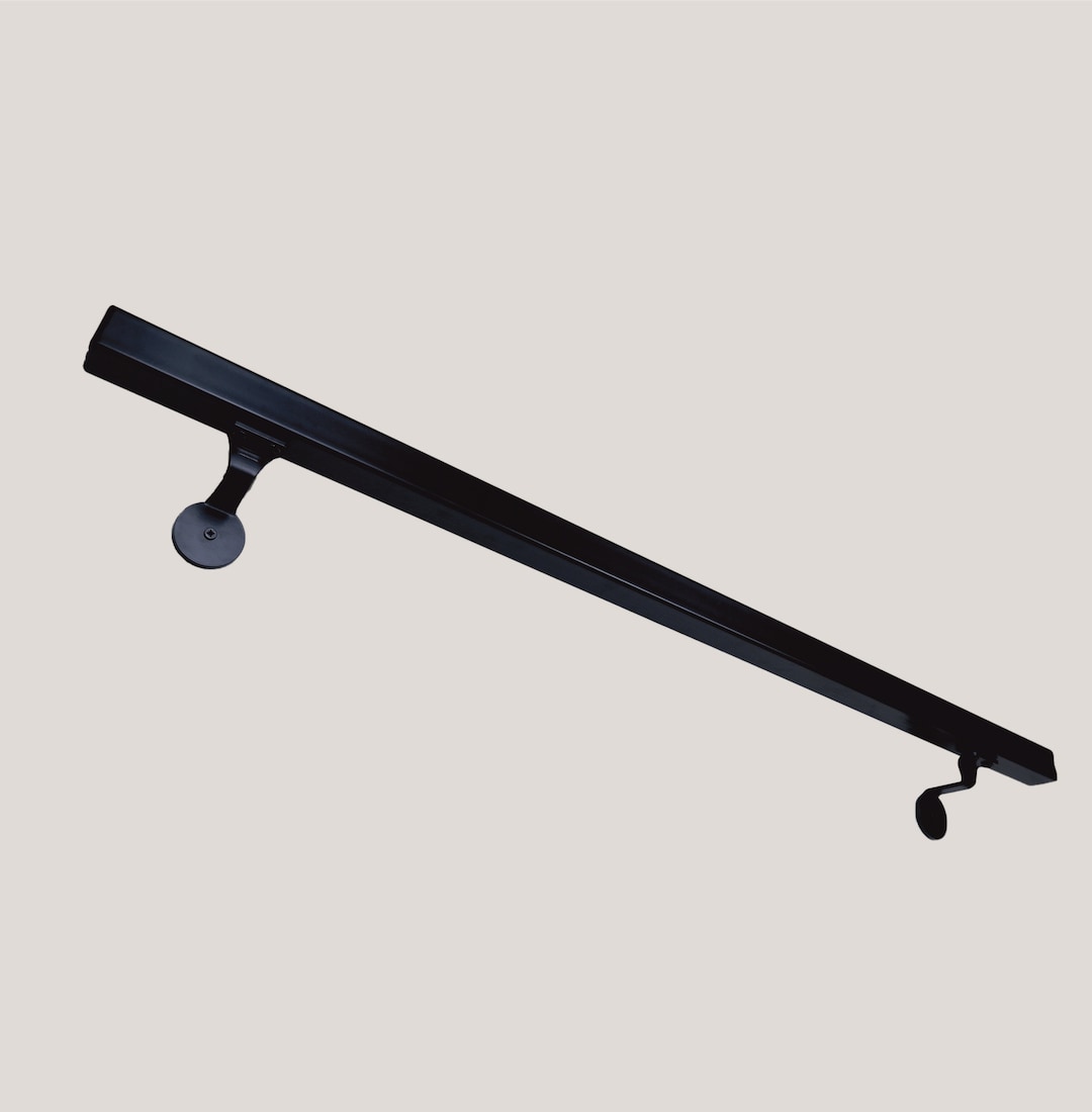 Square Steel Indoor Handrail: Black Wall Mounted Railing - Etsy