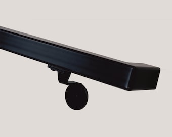 1-1/2&quot;x 1-1/2&quot; modern square handrail, step stair rail, railing grab bar