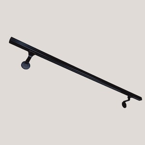 0,98&quot; square modern stair handrail. wall mount handrail, safety railing, grab bar, hammered tube rail, wall hand rail, minimalist handrail