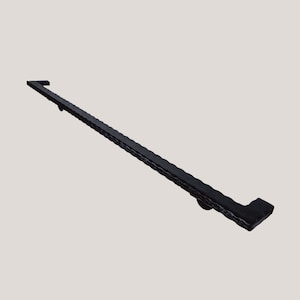 1.57''x0.78'' モダン工業用手すり、鉄製グラブバー、2～3段手すり、階段用手すり、屋外用手すり、金属製ガードレール、デッキレール