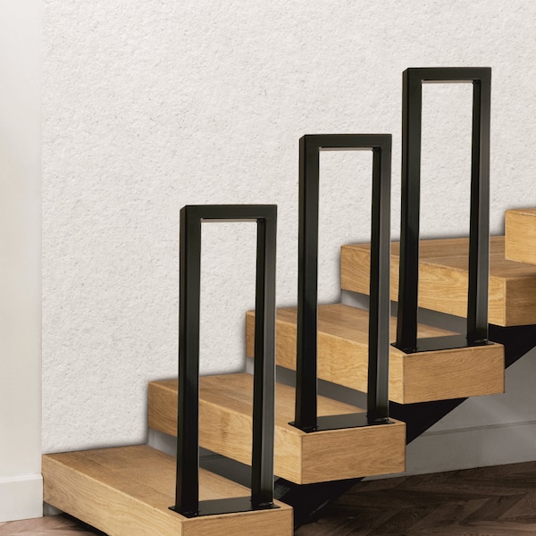 1-1/2"x 1-1/2" modern step hand rail, hand rail for stairs, iron grab bar, railing for stairs, handrail for steps, railing for steps
