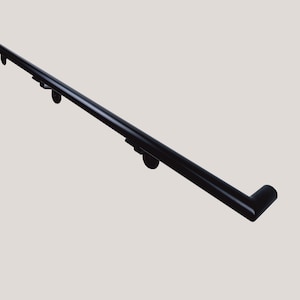 1,5&quot;steel pipe modern industrial handrail, pipe hand rails, grab bar, wall mount railing, modern railing, custom handrail, black rail