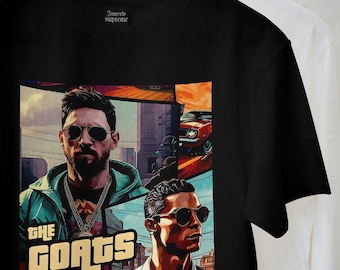 1 Design Messi - Cristiano Ronaldo DTF Printing T-Shirt Templates Sublimation Templates, Instant Download Messi - CR7 - Halftone