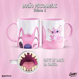 17 Templates with 23 Mouths Sublimation Mugs Cartoons Stitch Capybara Mufasa Scar Goku Vegeta One Piece Shrek Designs for Mugs