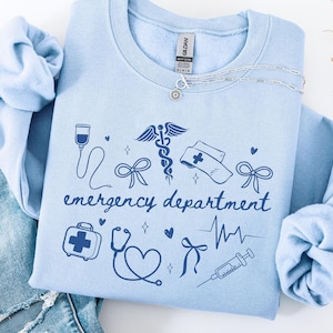 Emergency Nurse Sweatshirt for ER Nurse Emergency Department Nurse Sweatshirt for Nurse Gift Emergency Medicine Nurse Crewneck for ER Shirt