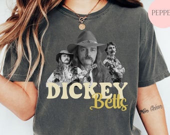 Dickey Betts Shirt, Retro Dickey Betts Vintage Shirt, Dickey Betts Portrait Shirt, In Memory of Dickey Betts, Comfort Colors Shirt for Her