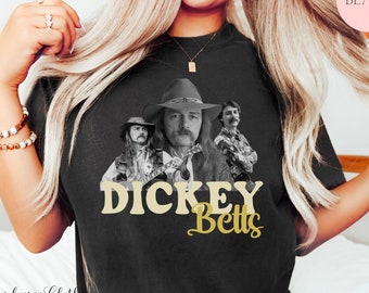 Dickey Betts Shirt, Retro Dickey Betts Vintage Shirt, Dickey Betts Portrait Shirt, In Memory of Dickey Betts, Comfort Colors Shirt for Her