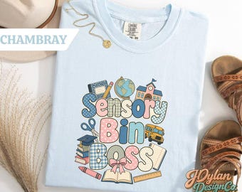 Preschool Teacher Shirt, Sensory Bin Boss Tee, Early Childhood Gift, Comfort Colors