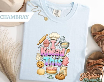 Funny Baker Shirt, I Knead This, Home Baker Gift, Retro Groovy Comfort Colors Tee
