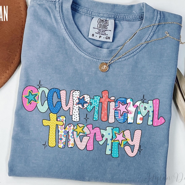 Camiseta de terapia ocupacional, regalo para terapeuta ocupacional, cuello redondo para terapia ocupacional, regalo para terapeutas ocupacionales, camiseta de terapia ocupacional