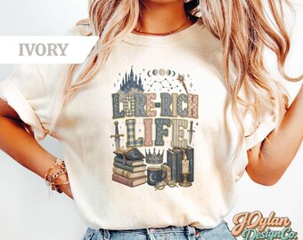 Fantasy Book Shirts, Lore-Rich Life T-Shirt, Epic Reader Gift, Comfort Colors High Fantasy Tee