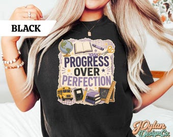 Teacher Shirt, Progress Over Perfection SpEd Inclusion Comfort Colors Tee, Special Education Gift