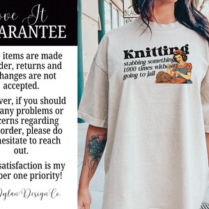 Knitting Shirt Knitting Gift Knitting T-Shirt for Her Gift for Grandma Mom Gift Knitting Sarcastic Funny Meme tshirt Knitting Lover Tee image 4