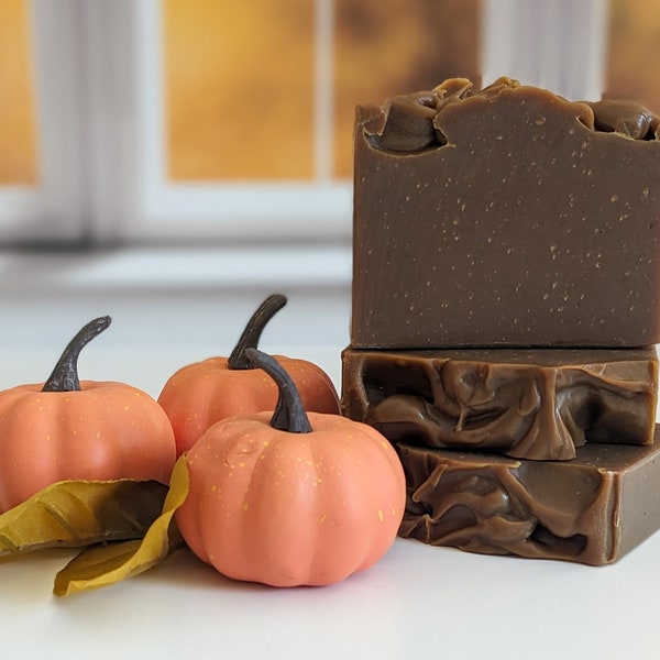 Rustic Pumpkin Handmade Pumpkin Spice Bar Soap, Fall/Autumn Soap, Dye Free, Zero Waste, Eco Friendly, Vegan, Artisan Soap, Cold Process Soap