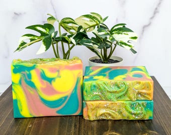 Pineapple Umbrella Drink Soap: Vegan Cold Process Bar Soap
