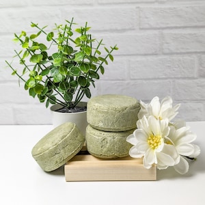 Solid Shampoo Bar Handmade with Spirulina, Zero Waste, Plastic Free, Sustainable Hair Cleanser, Fragrance Free Shampoo Bar