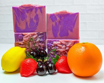 Fruit Punch Mixed Fruit Scented Handmade Bar Soap, Zero Waste, Eco Friendly, Vegan Soap, Artisan Soap, Cold Process Soap, Gift Soap