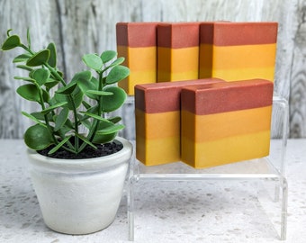 Peach Sunset Scented Soap Bar: Vegan, Eco-Friendly, Handmade