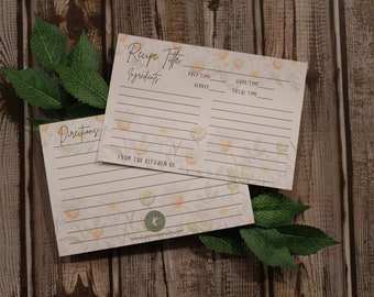 Cute White Daisy Recipe Cards [4x6] Double-Sided | Packs of 10 and 25