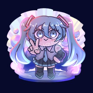 Hatsune Miku Vocaloid - Large Vinyl Holographic Sticker