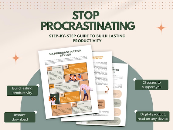 Overcome Procrastination Workbook: Time Management & Productivity (Digital Download)