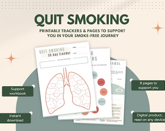 Guía para dejar de fumar/vapear: Hojas de trabajo y guía digitales (descarga digital)