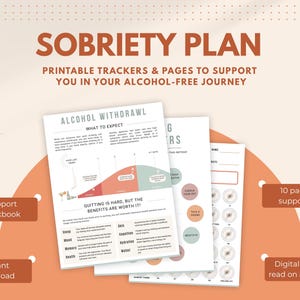 Quit Drinking Tracker: Alcohol-Free Journey Digital Worksheets (Digital Download