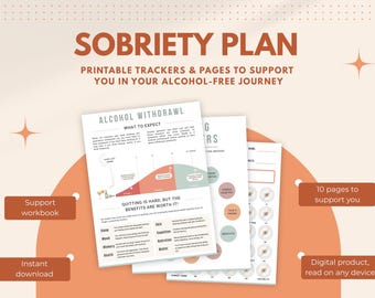Quit Drinking Tracker: Alcohol-Free Journey Digital Worksheets (Digital Download