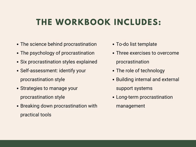 Overcome Procrastination Workbook: Time Management & Productivity (Digital Download) image 4