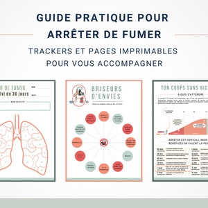 アレテル・ド・フュメール | Sevrage Tabagique Program d'Arrêt du Tabac Pages à Remplir et Imprimer Guide デジタル トラッカー Suivi Outil Digital