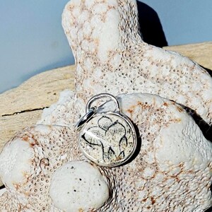 Two Sided Sea Pottery Pendant: Scottish Calla Lily, Seaham Pirate Glass, Sterling Silver