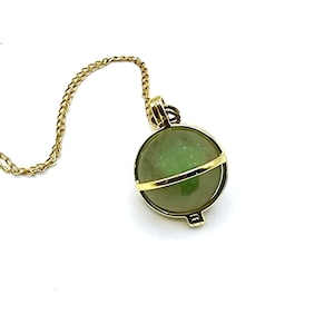 Cats Eye Marble Pendant: 10K Gold Cage Necklace, Mudlarked Treasure