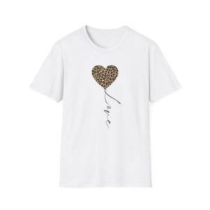 Leopard Heart Love T-Shirt, Leopard Heart Shirt, Leopard T-Shirt, Animal Print Tee, Animal Print Shirt, Gift for Her, Gift For Girlfriend