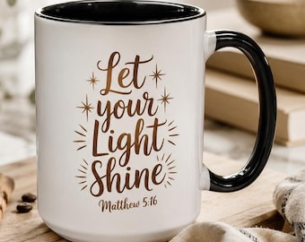 Let Your Light Shine Mug, Christian Gift, Scripture Coffee Cup